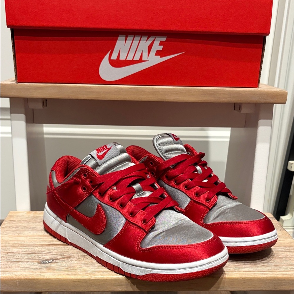 Nike Red and Gray Athletic Shoes